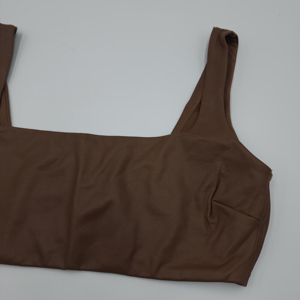 Skims Faux Leather Bralette Jasper Size 3X - Picture 3 of 7